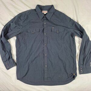 Quiksilver Button Down Shirt Mens XL Gray Long Sleeve Lightweight Casual Outdoor